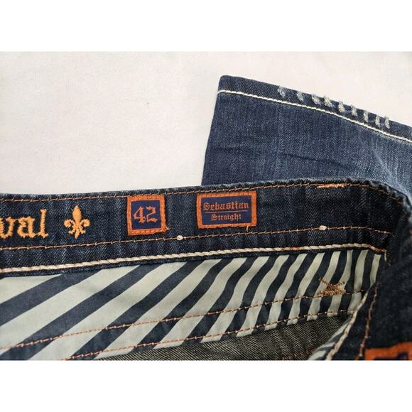 Rock Revival Men’s Sebastian Straight Jeans Sz 42x33 Denim Dark Wash NWT - Picture 10 of 16